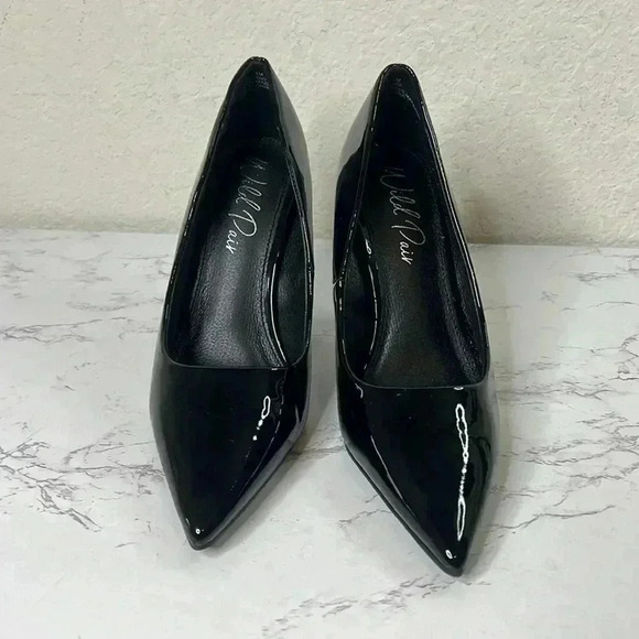 WILD PAIR Womens Black Taraa Pointed Toe Stiletto Slip On Pumps Shoes - Picture 2 of 10